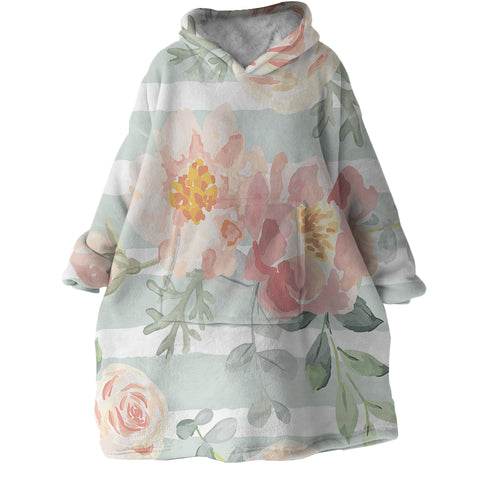 Image of Watercolored Flowers SWLF2409 Hoodie Wearable Blanket