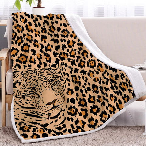 Image of Leopard Themed Sherpa Fleece Blanket