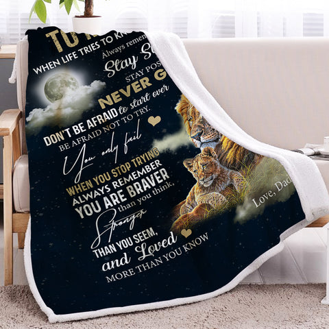 Image of NEVER GIVE UP Fleece Blanket SWMT9748