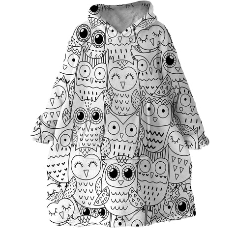 Image of Owl Themed SWLF0660 Hoodie Wearable Blanket