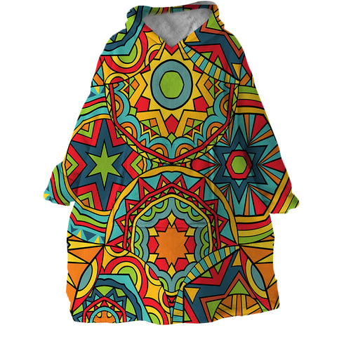 Image of Colorful Patterns SWLF1839 Hoodie Wearable Blanket