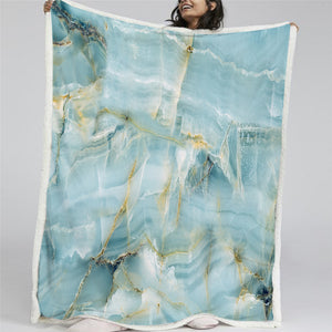 Blue Marble Sherpa Fleece Blanket - Beddingify