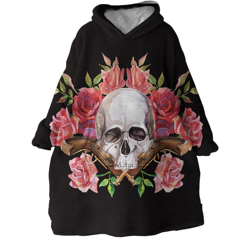 Image of Skull Guns & Roses SWLF0288 Hoodie Wearable Blanket