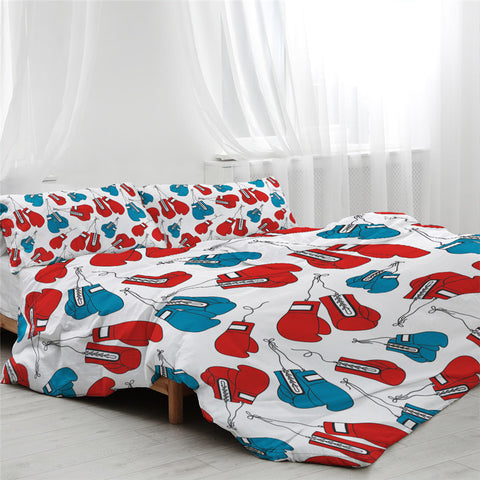 Image of Red & Blue Boxing Gloves Bedding Set - Beddingify