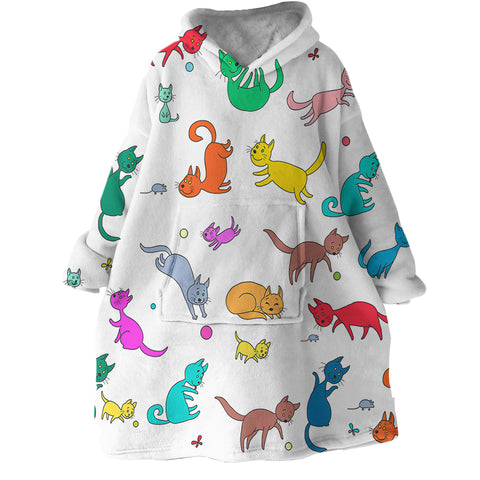 Image of Colored Cats SWLF1740 Hoodie Wearable Blanket