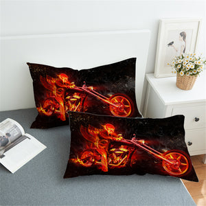 Fiery Ghost Rider Pillowcase