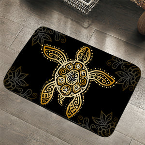 Golden Stylized Turtle Door Mat