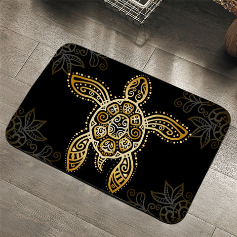 Image of Golden Stylized Turtle Door Mat