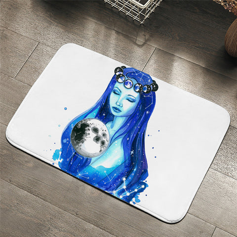 Image of Blue Virgo White Door Mat