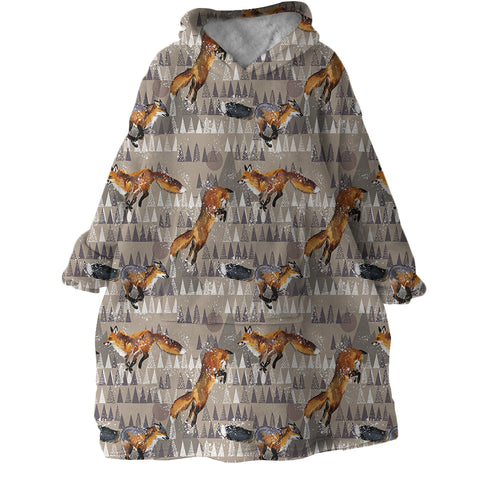 Image of Foxes SWLF2424 Hoodie Wearable Blanket