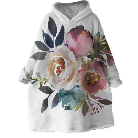 Image of Painted Flowers SWLF2413 Hoodie Wearable Blanket