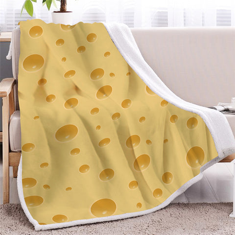 Image of Cheese Themed Sherpa Fleece Blanket