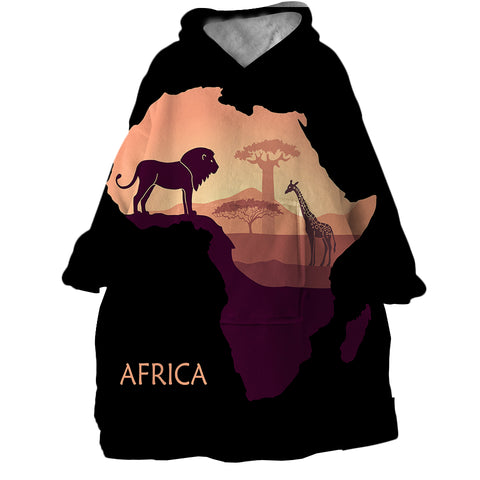 Image of Africa SWLF1542 Hoodie Wearable Blanket