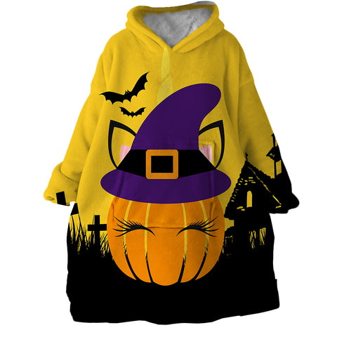 Image of Halloween Pumpkin SWLF1853 Hoodie Wearable Blanket