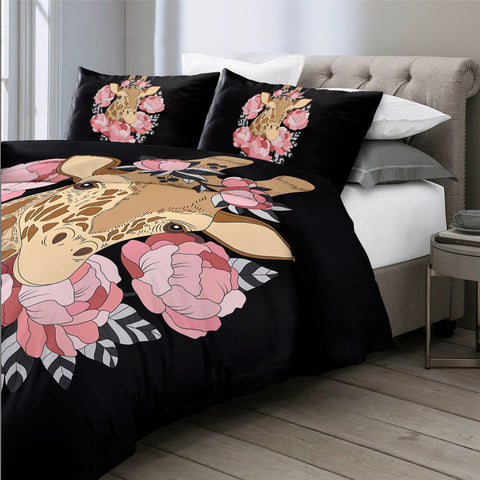 Image of Giraffe & Flowers Bedding Set - Beddingify