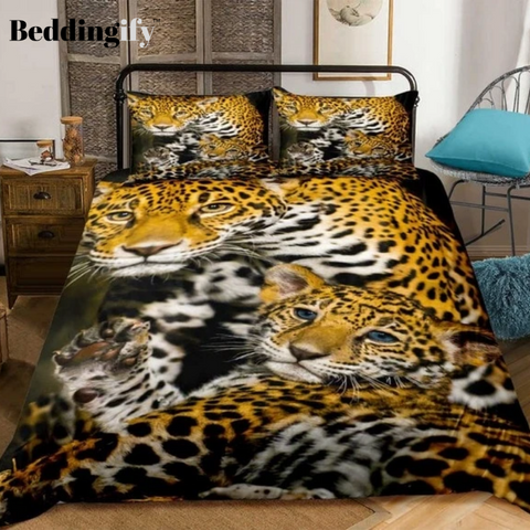 Image of 3D Leopard Family Bedding Set - Beddingify