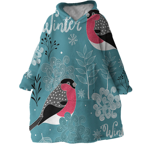 Image of Winter Birds SWLF2854 Hoodie Wearable Blanket