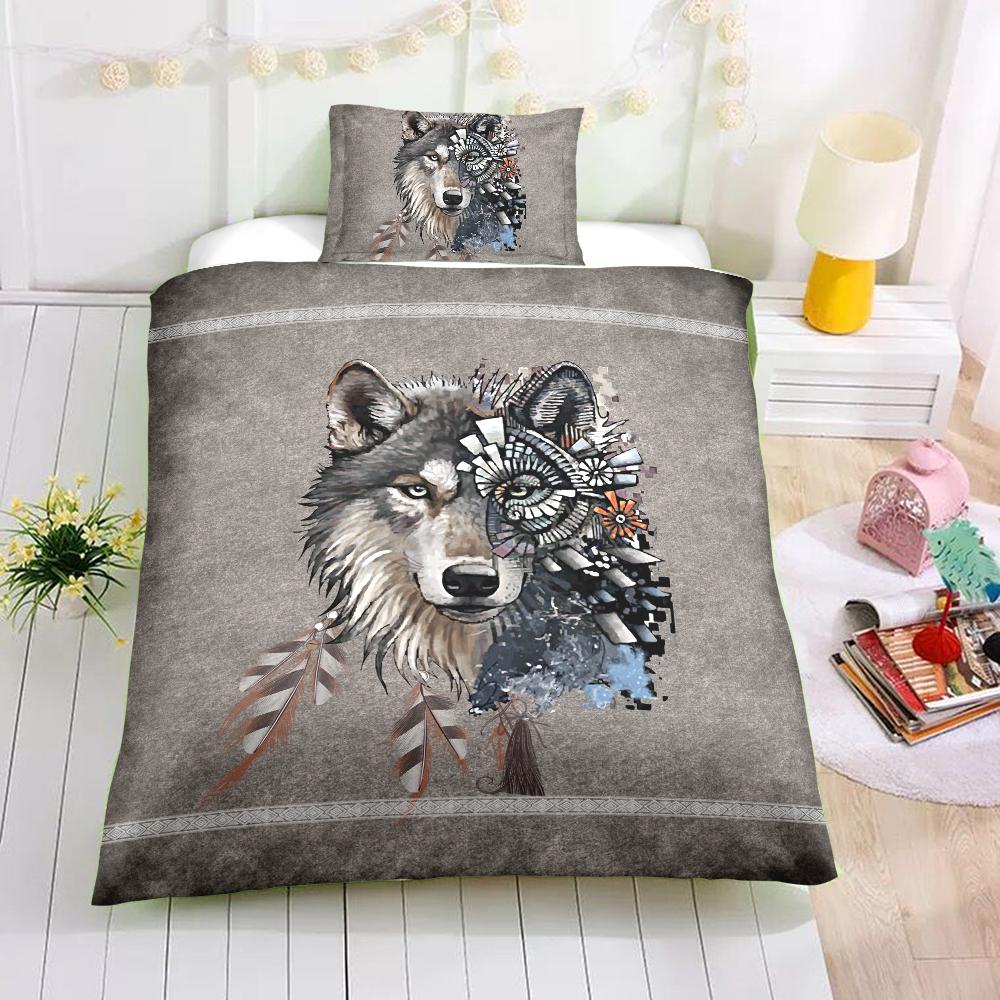 Native Indian Mystic Wolf Comforter Set - Beddingify