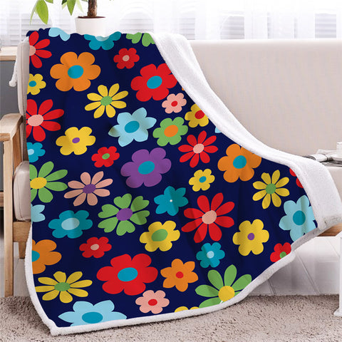 Image of Pretty Flowers Sherpa Fleece Blanket