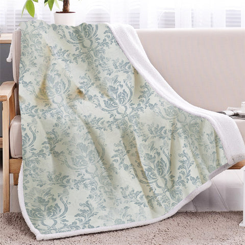 Image of Classic Europe Flower Themed Sherpa Fleece Blanket