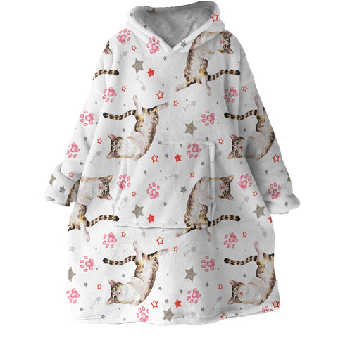 Image of Cute Cat SWLF1643 Hoodie Wearable Blanket
