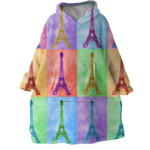 Image of Eiffel Tower SWLF1758 Hoodie Wearable Blanket