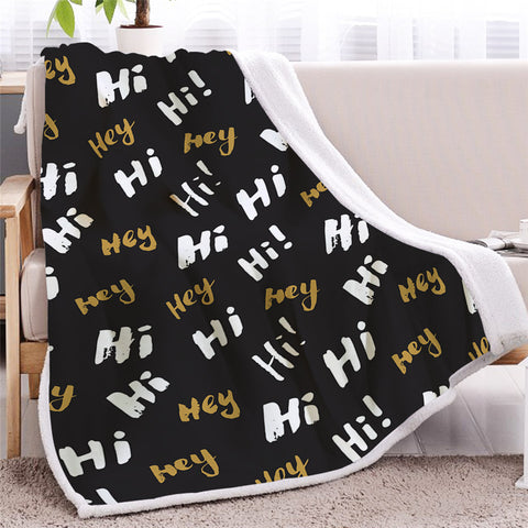 Image of Hi Hey Sherpa Fleece Blanket