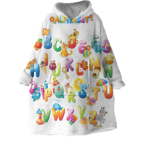 Image of Kid Alphabet SWLF0983 Hoodie Wearable Blanket