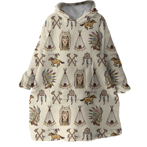 Image of Tribal Themed SWLF21655 Hoodie Wearable Blanket