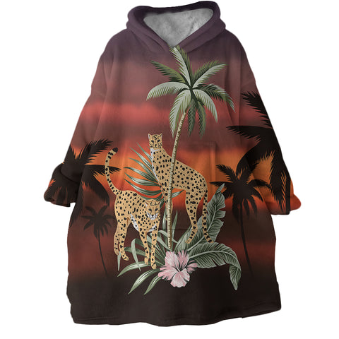 Image of Sunset Leopards SWLF2513 Hoodie Wearable Blanket