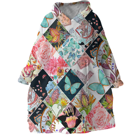 Image of Butterfly Tiles SWLF1177 Hoodie Wearable Blanket