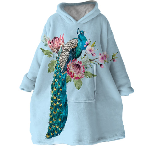 Image of Flashy Peacock SWLF0861 Hoodie Wearable Blanket