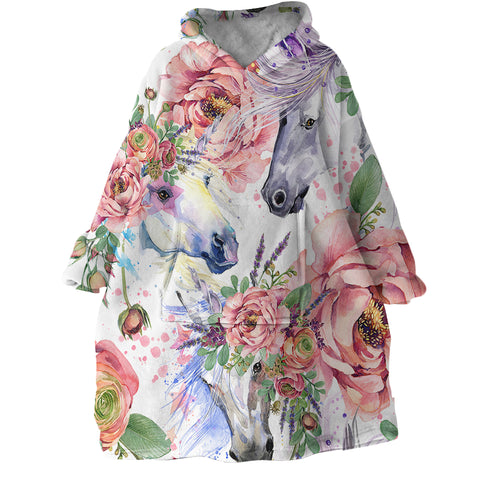 Image of Sparrows & Flowers SWLF1645 Hoodie Wearable Blanket