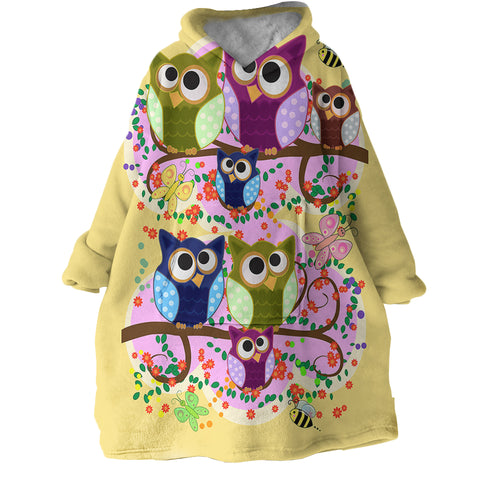 Image of Owls SWLF0528 Hoodie Wearable Blanket