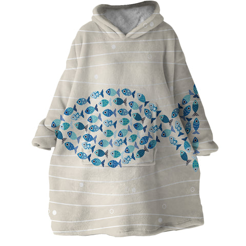 Image of Fish Formation SWLF2191 Hoodie Wearable Blanket