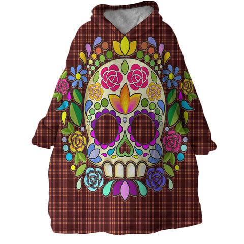 Image of Gaudy Skull SWLF2082 Hoodie Wearable Blanket