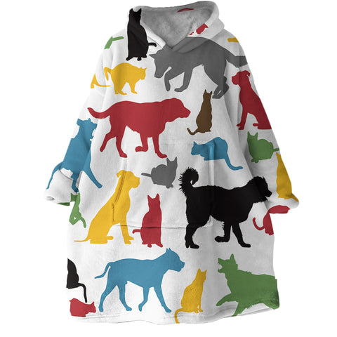 Image of Colored Animal Shapes SWLF0015 Hoodie Wearable Blanket