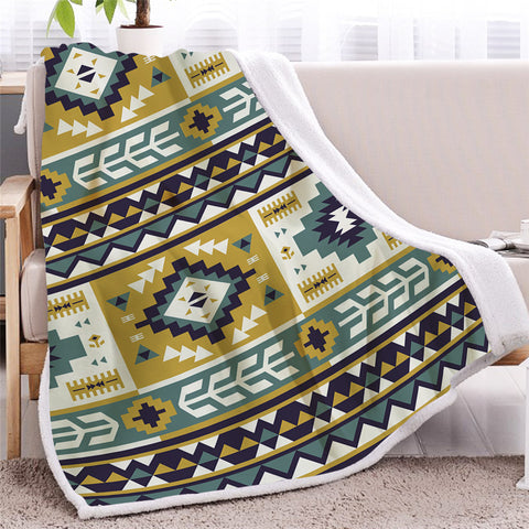 Image of Aztec Designs Sherpa Fleece Blanket
