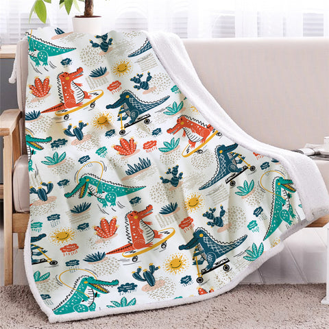 Image of Baby Crocodile Sherpa Fleece Blanket