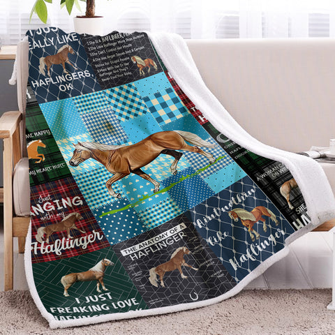 Image of Haflinger Horse Colorful Tribute Pattern Fleece Blanket SWMT9767