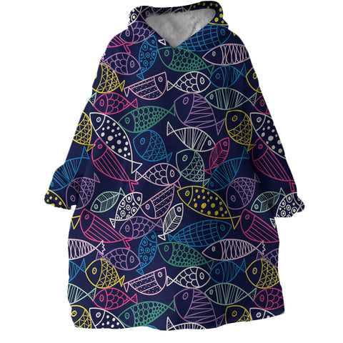 Image of Fish SWLF2184 Hoodie Wearable Blanket