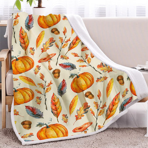 Image of Pumpkins Sherpa Fleece Blanket