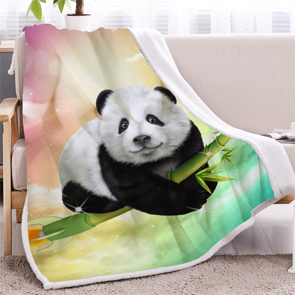 Cute Panda Sherpa Fleece Blanket - Beddingify