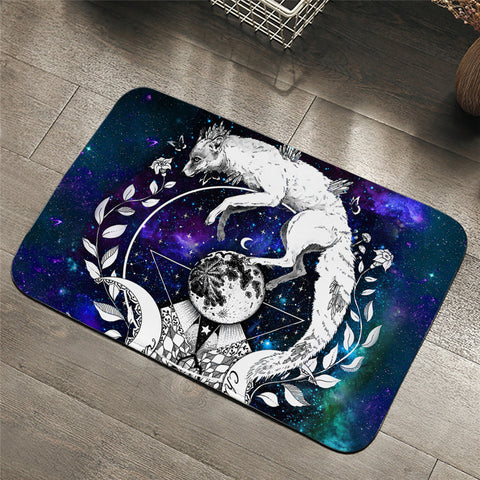 Image of Moon Fox Cosmic Door Mat