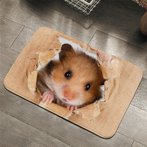 3D Hamster Hole Door Mat