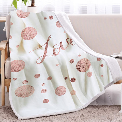 Image of Love Dotted Sherpa Fleece Blanket