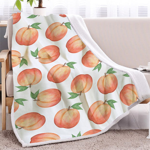 Image of Peach Pattern Sherpa Fleece Blanket