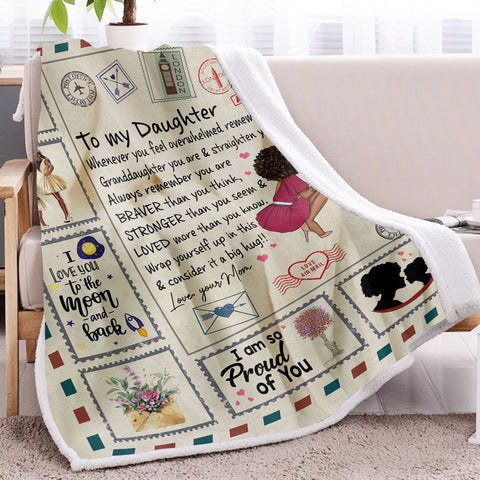 Image of To My Daughter I Am So Proud Of You Fleece Blanket SWMT9762