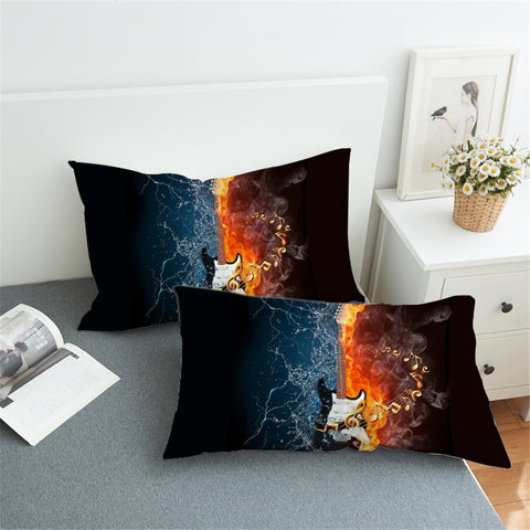 Image of Elemental Contrast White Rock Guitar Pillowcase