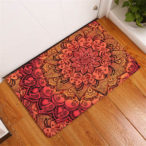 Floral Mandala Coral Door Mat